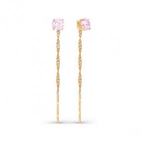 Золотые серьги КЮЗ Del'ta D140029 с фианитом D140029 фото