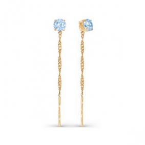 Золотые серьги КЮЗ Del'ta D140031 с фианитом D140031 фото