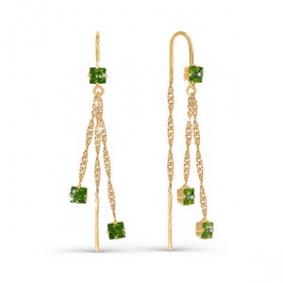 Золотые серьги КЮЗ Del'ta D140038 с фианитом D140038 фото