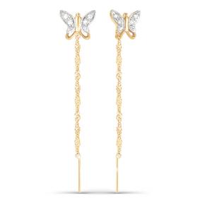 Золотые серьги КЮЗ Del'ta D140059 с фианитом D140059 фото