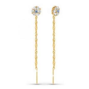 Золотые серьги КЮЗ Del'ta D140071-ф с фианитом D140071-ф фото