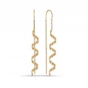 Золотые серьги КЮЗ Del'ta D140075 D140075 фото