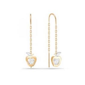 Золотые серьги КЮЗ Del'ta D140093 с фианитом D140093 фото