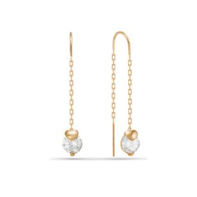 Золотые серьги КЮЗ Del'ta D140101 с фианитом D140101 фото