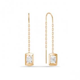Золотые серьги КЮЗ Del'ta D140102 с фианитом D140102 фото