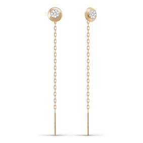 Золотые серьги КЮЗ Del'ta D140110 с фианитом D140110 фото