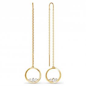 Золотые серьги КЮЗ Del'ta D140123 с фианитом D140123 фото