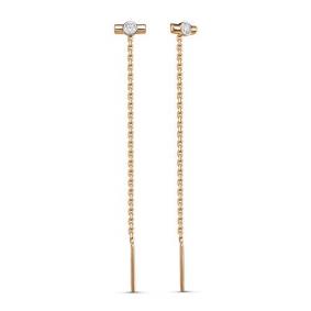 Золотые серьги КЮЗ Del'ta D140137 с фианитом D140137 фото