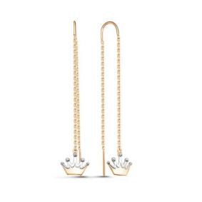 Золотые серьги КЮЗ Del'ta D140986 D140986 фото