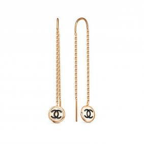 Золотые серьги КЮЗ Del'ta D1415500 с эмалью D1415500 фото