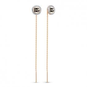 Золотые серьги КЮЗ Del'ta D1415539 с фианитом D1415539 фото