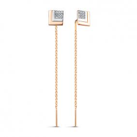 Золотые серьги КЮЗ Del'ta D1416033 с фианитом D1416033 фото