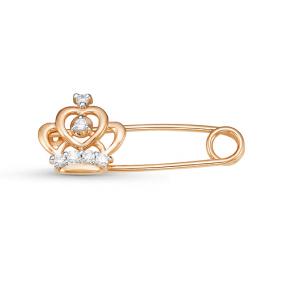 Золотая булавка КЮЗ Del'ta D160063 с фианитом D160063 фото