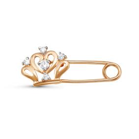 Золотая булавка КЮЗ Del'ta D160068 с фианитом D160068 фото