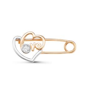 Золотая булавка КЮЗ Del'ta D160070 с фианитом D160070 фото