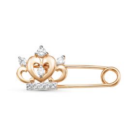 Золотая булавка КЮЗ Del'ta D160071 с фианитом D160071 фото