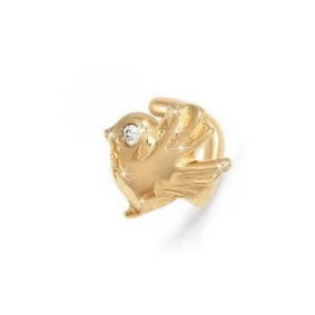 Золотой пирсинг в нос КЮЗ Del'ta с фианитом D190008 D190008 фото