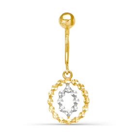 Золотой пирсинг в пупок КЮЗ Del'ta D190105 D190105 фото