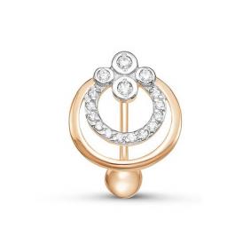 Золотой пирсинг КЮЗ Del'ta D190142 с фианитом D190142 фото