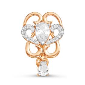 Золотой пирсинг в пупок КЮЗ Del'ta с фианитом D190147 D190147 фото