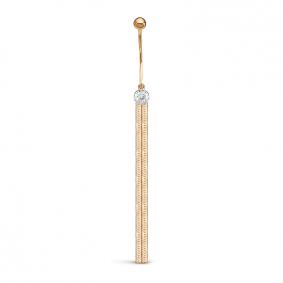 Золотой пирсинг в пупок КЮЗ Del'ta с фианитом D190164 D190164 фото