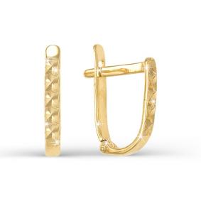 Золотые серьги с алмазной гранью КЮЗ Del'ta D220097 D220097 фото