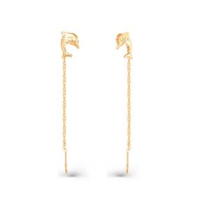 Золотые серьги КЮЗ Del'ta D220197 D220197 фото