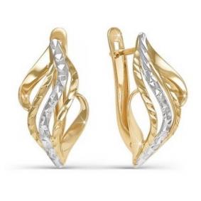 Золотые серьги КЮЗ Del'ta D220374 D220374 фото