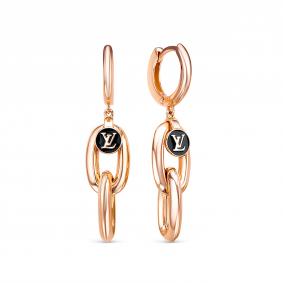 Золотые серьги КЮЗ Del'ta D2205553 с эмалью D2205553 фото