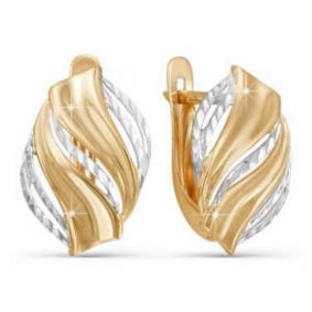 Золотые серьги КЮЗ Del'ta D220649 D220649 фото