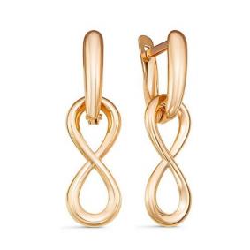 Золотые серьги-трансформеры Бесконечность КЮЗ Del'ta D221847 D221847 фото