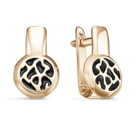 Золотые серьги КЮЗ Del'ta D222075 с эмалью D222075 фото