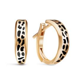 Золотые серьги КЮЗ Del'ta D222081 с эмалью D222081 фото