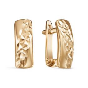 Золотые серьги с алмазной гранью КЮЗ Del'ta D222176 D222176 фото