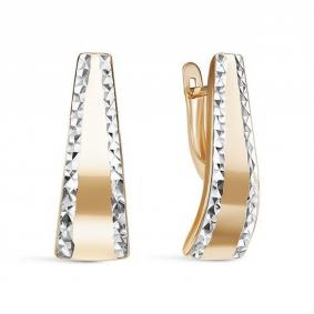 Золотые серьги с алмазной гранью КЮЗ Del'ta D222189 D222189 фото