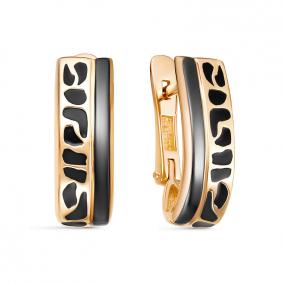 Золотые серьги КЮЗ Del'ta D223167 с эмалью D223167 фото