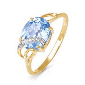 Золотое кольцо КЮЗ Del'ta D310136 с топазом и фианитом D310136 фото