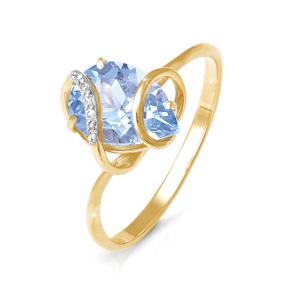 Золотое кольцо КЮЗ Del'ta D310140 с топазом и фианитом D310140 фото