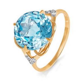 Золотое кольцо КЮЗ Del'ta D310220 с топазом и фианитом D310220 фото