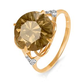 Золотое кольцо КЮЗ Del'ta D310223 с фианитом и раухтопазом D310223 фото