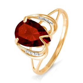 Золотое кольцо КЮЗ Del'ta D310225 с фианитом и гранатом D310225 фото