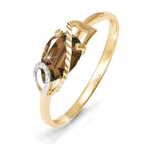 Золотое кольцо КЮЗ Del'ta D310248 с раухтопазом D310248 фото