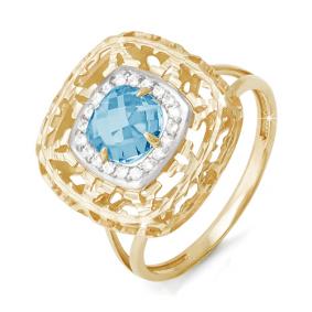 Золотое кольцо КЮЗ Del'ta D310305 с топазом и фианитом D310305 фото