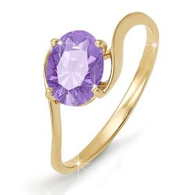 Золотое кольцо КЮЗ Del'ta D310375 с аметистом D310375 фото