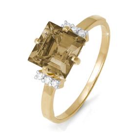 Золотое кольцо КЮЗ Del'ta D310392 с фианитом и раухтопазом D310392 фото