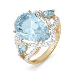 Золотое кольцо КЮЗ Del'ta D310401 с топазом и фианитом D310401 фото