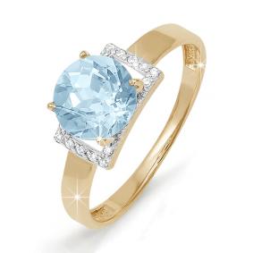 Золотое кольцо КЮЗ Del'ta D310498 с топазом и фианитом D310498 фото