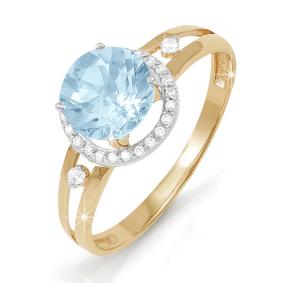 Золотое кольцо КЮЗ Del'ta D310506 с топазом и фианитом D310506 фото