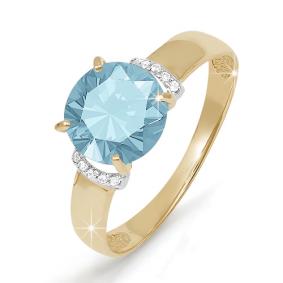 Золотое кольцо КЮЗ Del'ta D310530 с топазом и фианитом D310530 фото