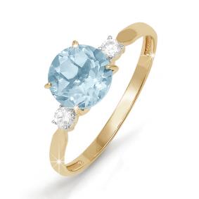 Золотое кольцо КЮЗ Del'ta D310551сит с топазом и фианитом D310551сит фото